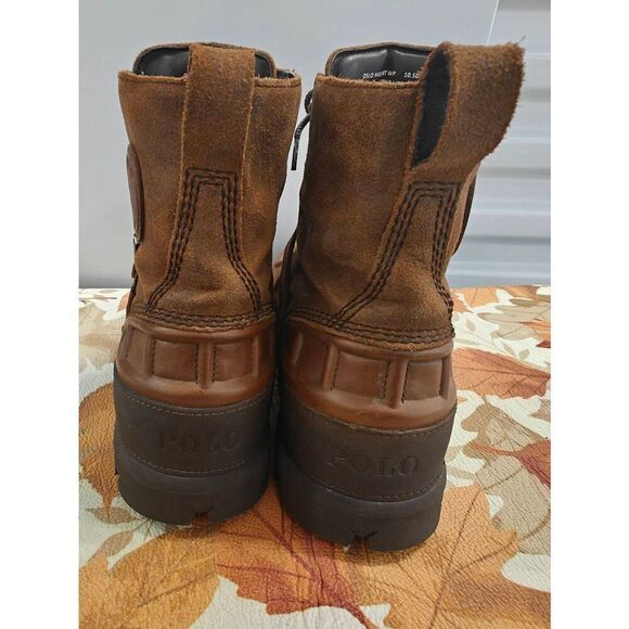 Polo Ralph Lauren Men's Boots Oslo High Waterproof Winter Snow Leather Brown - Picture 6 of 9